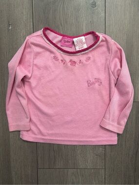 Barbie Pink Long Sleeve Top with Rose Embroidery- Sz: 2T
